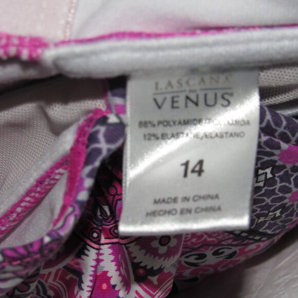 Lascana for Venus Pink Purple Paisley Halter Tankini Swim Top Size 14 Boho Beach - Picture 4 of 5